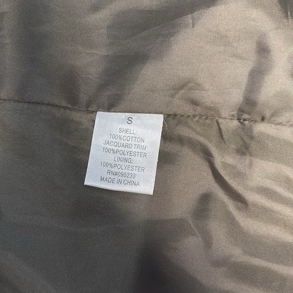 Woman’s Olive Green Moto utility Jacket with Tribal Pattern size small - Picture 8 of 9